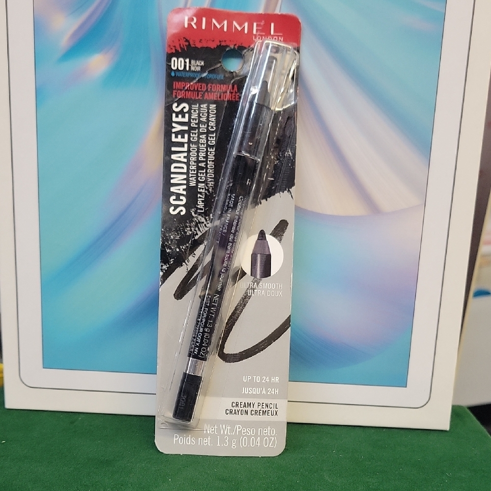 Rimmel London Black Eyeliner Pencil Scandaleyes 001 Black New Sealed Pkg 1ml